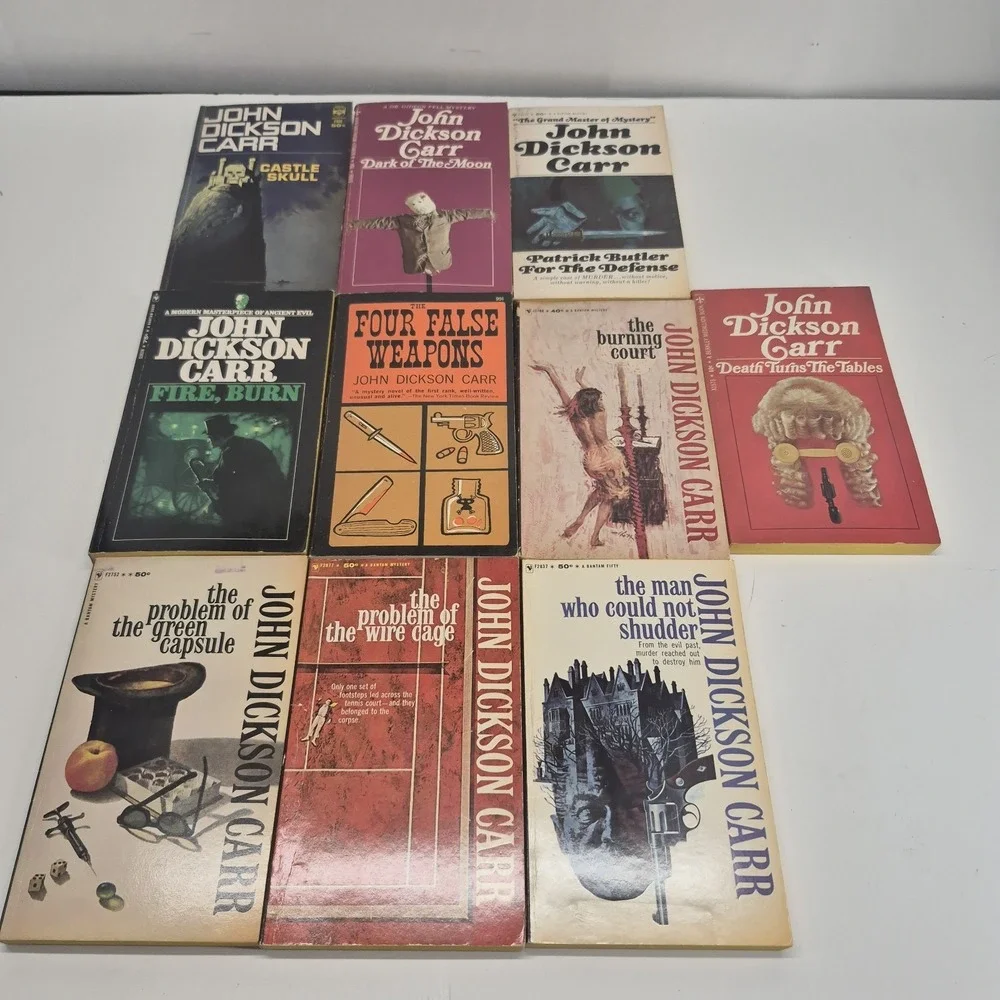 Lot of 10 Vintage John Dickson Carr PB Gothic Suspense Mystery Books